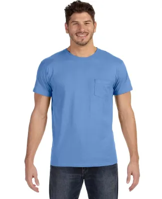 Hanes 498P Nano-T Pocket T-Shirt Vintage Blue