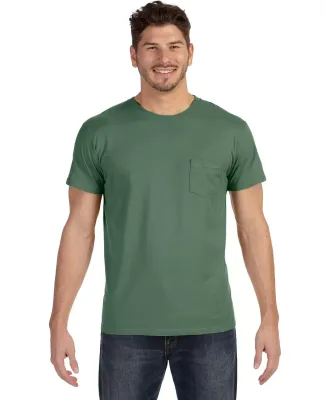 Hanes 498P Nano-T Pocket T-Shirt Vintage Green