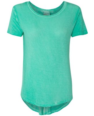 J America 8127 Women's Oasis Wash Drop Tail T-Shirt Spearmint