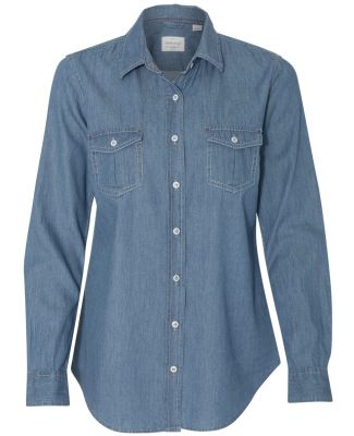 Weatherproof W154695 Vintage Women's Denim Long Sleeve Shirt Medium Blue