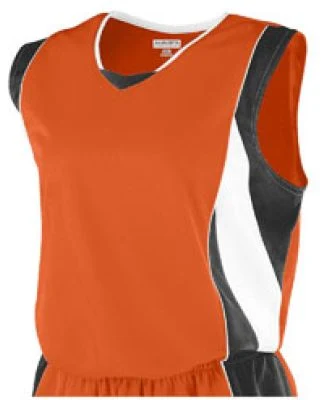 Augusta Sportswear 516 Girls' Wicking Mesh Extreme Jersey Orange/ Black/ White