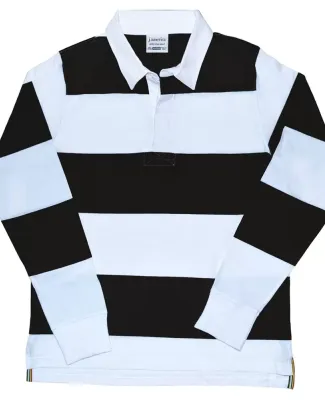 J America 8247 Vintage Rugby Shirt White/ Black