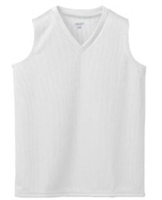 Augusta Sportswear 526 Girls' Wicking Mesh Sleeveless Jersey White