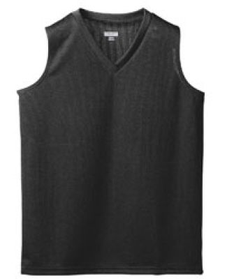 Augusta Sportswear 526 Girls' Wicking Mesh Sleeveless Jersey Black
