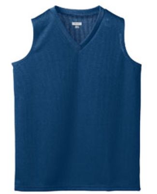 Augusta Sportswear 526 Girls' Wicking Mesh Sleeveless Jersey Navy