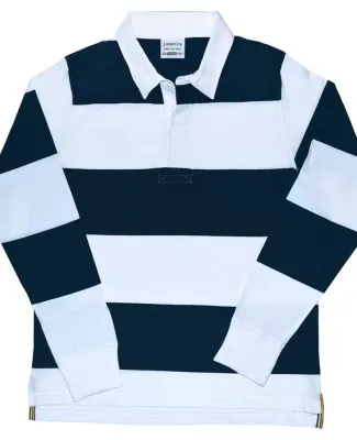 J America 8247 Vintage Rugby Shirt White/ Navy