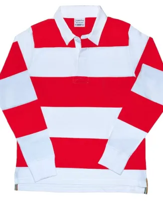 J America 8247 Vintage Rugby Shirt White/ Red