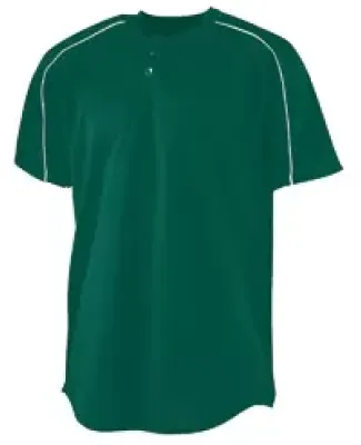 Augusta Sportswear 585 Wicking Two-Button Baseball Jersey Dark Green/ White