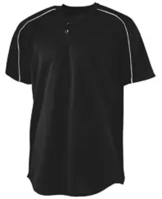 Augusta Sportswear 585 Wicking Two-Button Baseball Jersey Black/ White