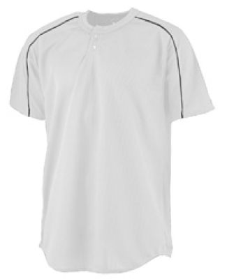 Augusta Sportswear 586 Youth Wicking Two-Button Baseball Jersey White/ Black