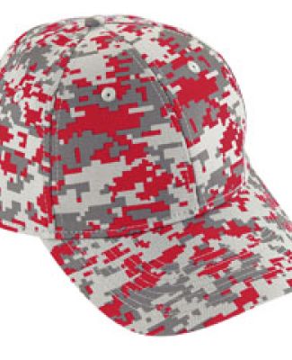 Augusta Sportswear 6208 Digi Camo Cotton Twill Cap Red Digi