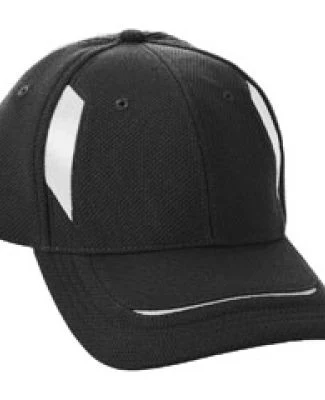 Augusta Sportswear 6271 Youth Adjustable Wicking Mesh Edge Cap Black/ White
