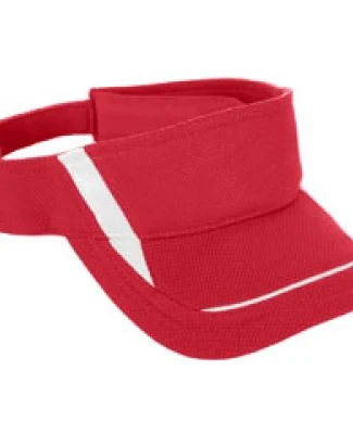 Augusta Sportswear 6275 Adjustable Wicking Mesh Edge Visor Red/ White