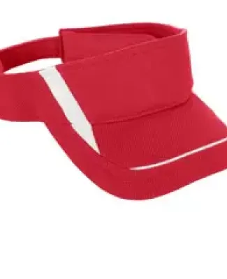 Augusta Sportswear 6276 Youth Adjustable Wicking Mesh Edge Visor Red/ White