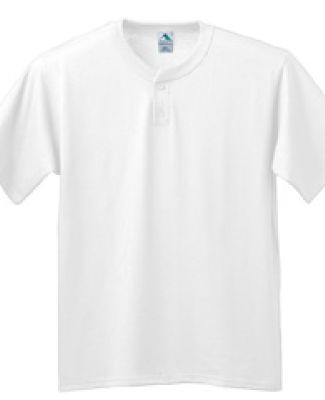 Augusta Sportswear 644 Youth Six Ounce Two-Button Baseball Jersey White
