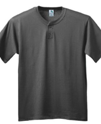 Augusta Sportswear 644 Youth Six Ounce Two-Button Baseball Jersey Black