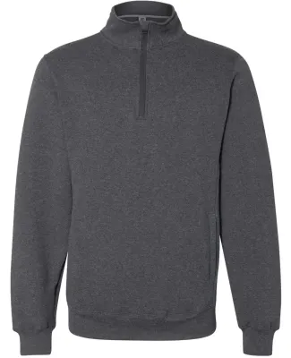 Russel Athletic 1Z4HBM Dri Power® Quarter-Zip Cadet Collar Sweatshirt Black Heather