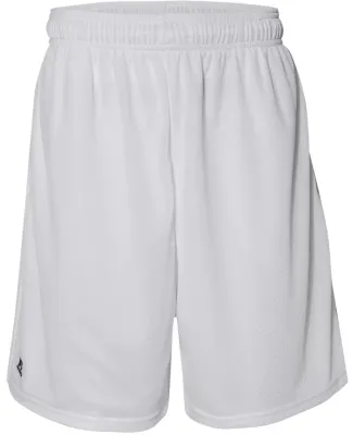 Russel Athletic 651AFM 9" Polyester Tricot Mesh Pocketed Shorts White