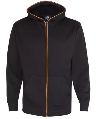 197 8668 Glow Full Zip Hood Black/ Electric Orange