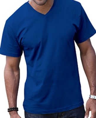 6907 LA T Adult Fine Jersey V-Neck T-Shirt ROYAL