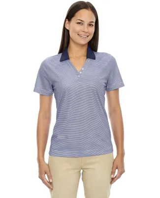 75115 Ash City - Extreme Eperformance™ Ladies' Launch Snag Protection Striped Polo CLASSIC NAVY 849