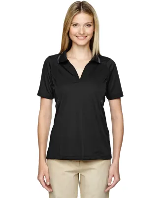 75118 Ash City - Extreme Eperformance™ Ladies' Propel Interlock Polo with Contrast Tape BLACK 703
