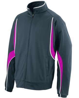 Augusta Sportswear 7710 Rival Jacket Slate/ Power Pink/ White