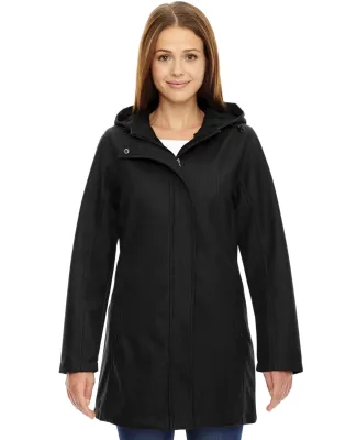 North End 78171 Ladies' City Textured Three-Layer Fleece Bonded Soft Shell Jacket BLACK