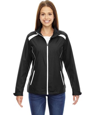 North End 78188 Ladies' Tempo Lightweight Recycled Polyester Jacket with Embossed Print BLACK