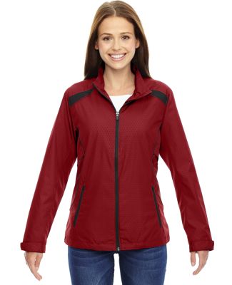 North End 78188 Ladies' Tempo Lightweight Recycled Polyester Jacket with Embossed Print CLASSIC RED