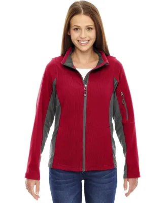 North End 78198 Ladies' Generate Textured Fleece Jacket CLASSIC RED