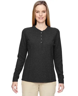 North End 78221 Ladies' Excursion Nomad Performance Waffle Henley BLACK