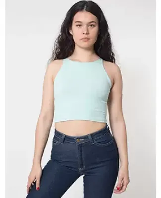 8369 American Apparel Cotton Spandex Sleeveless Crop Top Menthe (Discontinued)