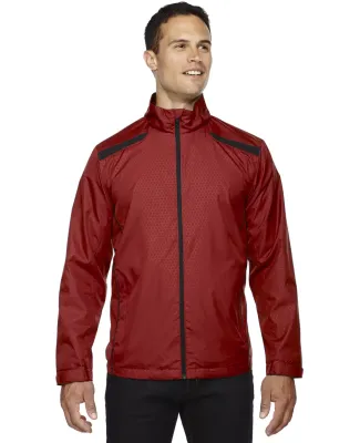 North End 88188 Men's Tempo Lightweight Recycled Polyester Jacket with Embossed Print CLASSIC RED