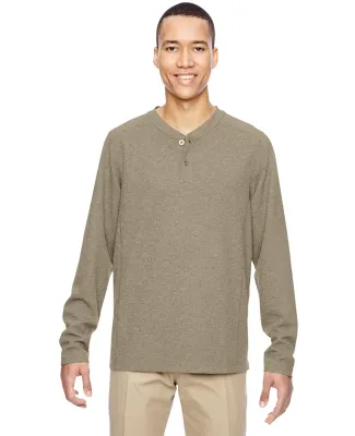 North End 88221 Men's Excursion Nomad Performance Waffle Henley STONE