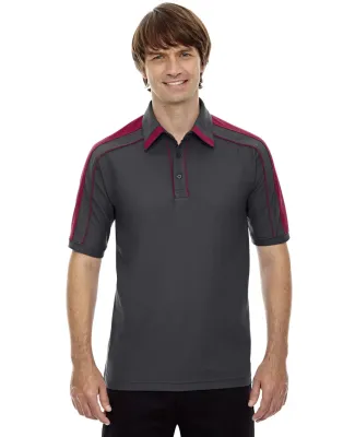 88648 Ash City - North End Sport Red Men's Sonic Performance Polyester Piqué Polo BLK SLK/ SP RED