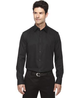 88673 North End Sport Blue boulevard Men's Wrinkle-Free 2-Ply 80's Cotton Dobby Taped Shirt BLACK