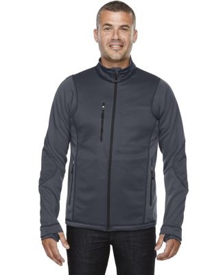 88681 Ash City - North End Sport Red Men's Pulse Textured Bonded Fleece Jacket with Print CARBON