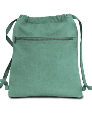 Liberty Bags 8877 Pigment Dyed Premium 12 Ounce Canvas Drawstring Bag SEAFOAM GREEN