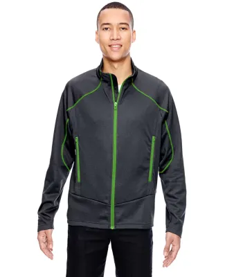 North End 88806 Men's Cadence Interactive Two-Tone Brush Back Jacket CARBON/ ACD GRN