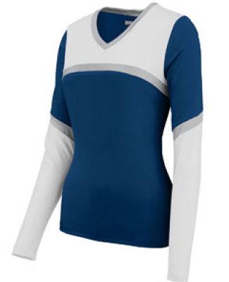 Augusta Sportswear 9210 Women's Cheerflex Rise Up Shell Navy/ White/ Metallic Silver