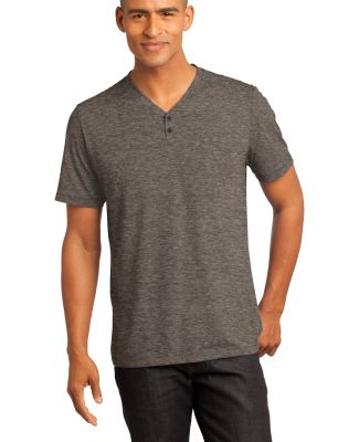 District Clothing DM342 CLOSEOUT District Made - Mens Tri-Blend Short Sleeve Henley Tee