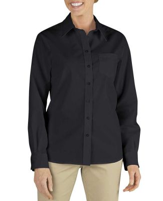 Dickies Workwear FL136 Ladies' Long-Sleeve Stretch Poplin Shirt BLACK