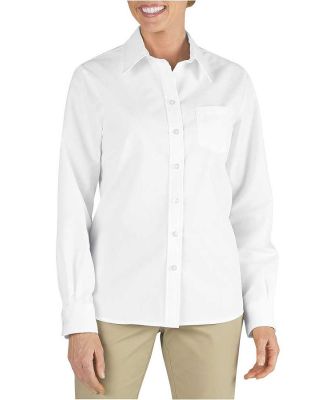 Dickies Workwear FL136 Ladies' Long-Sleeve Stretch Poplin Shirt WHITE