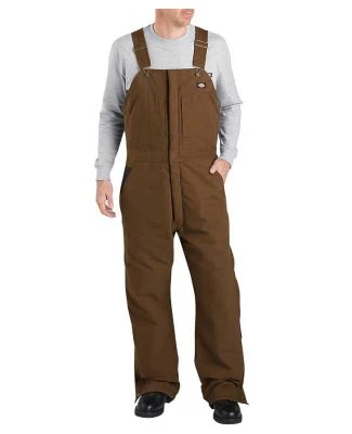 Dickies Workwear TB246 Unisex Sanded Duck Insulated Bib Overall TIMBR BROWN _ 2XL