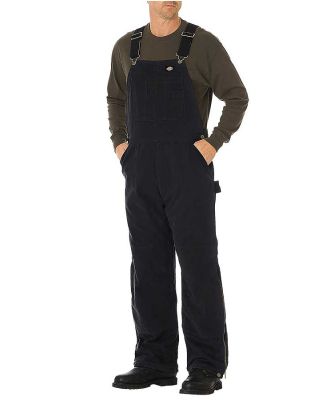 Dickies Workwear TB244 Unisex Sanded Duck Insulated Bib Overall RINSED BLACK _3XL