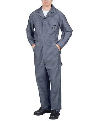 Dickies Workwear 48977T Unisex Tall Cotton Coverall - Fisher Stripe FISHER STRIPE