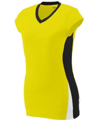 Augusta Sportswear 1310 Women's Hit Jersey Power Yellow/ Black/ White