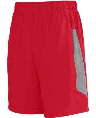 Augusta Sportswear 3308 Preeminent Training Short Red/ Graphite Heather