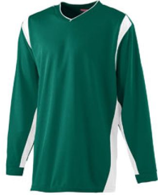 Augusta Sportswear 4600 Wicking Long Sleeve Warm Up Shirt Dark Green/ White